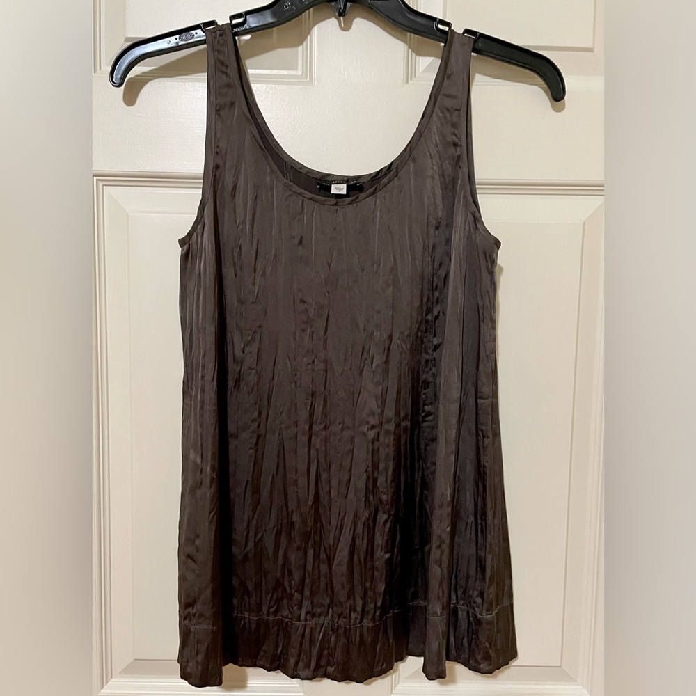 Eileen Fisher silk Charmeuse flared sleeveless top